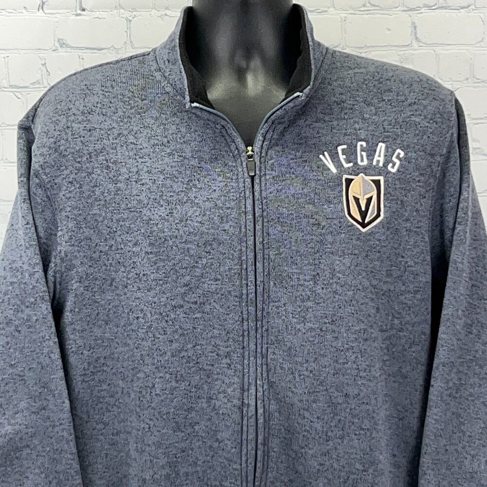 Las Vegas Golden Knights Full Zip Fleece Sweater Jacket NHL Blue Gray XL X-Large